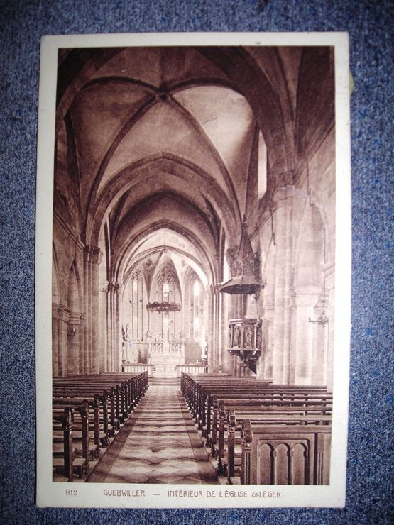 Carte Postale Écrite En 1954.812.Guebwiller Intérieur De L'église St Léger