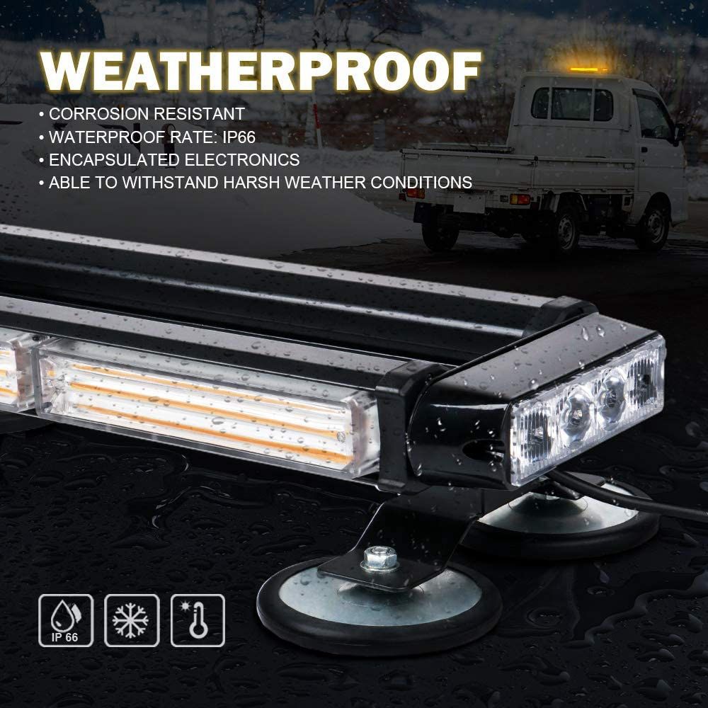Jaune / Sur Le Toit Cob Led Barre De Lumire Clignotante Str... - 5