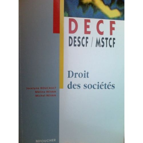 Droit Des Sociétés - Decf, Descf, Mstcf