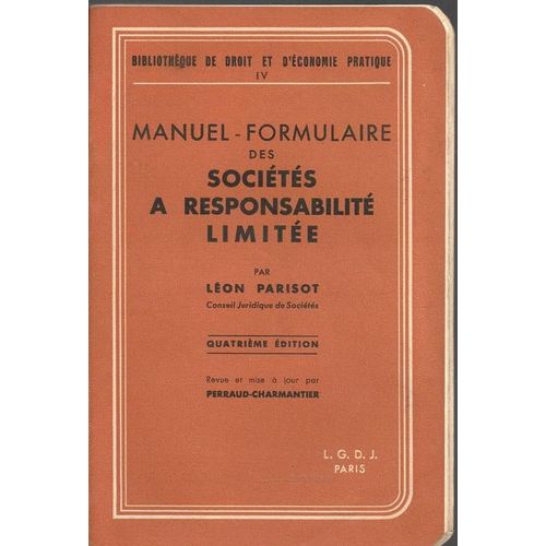 Manuel - Formulaire Des Societes A Responsabilite Limitee