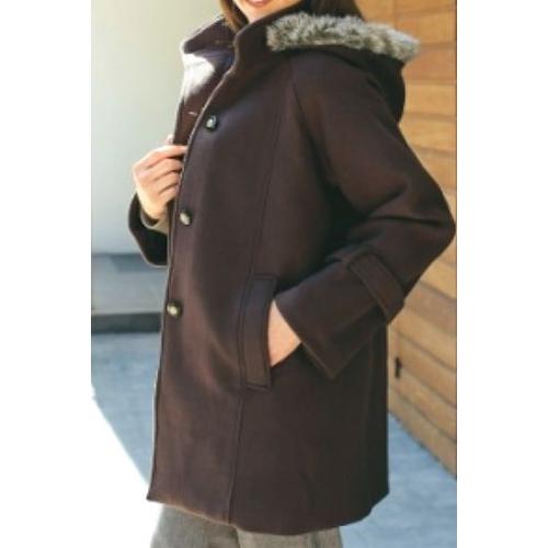 Claire Neuville Manteau Court En Polaire Chocolat T42