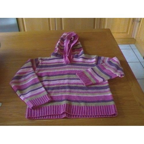 Pull Avec Capuche La Redoute Raye T 8 Ans Comme Neuf