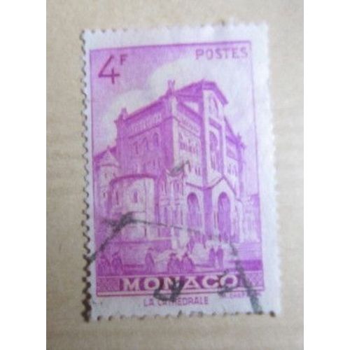 Timbre Oblitéré : 4 F, La Cathédrale