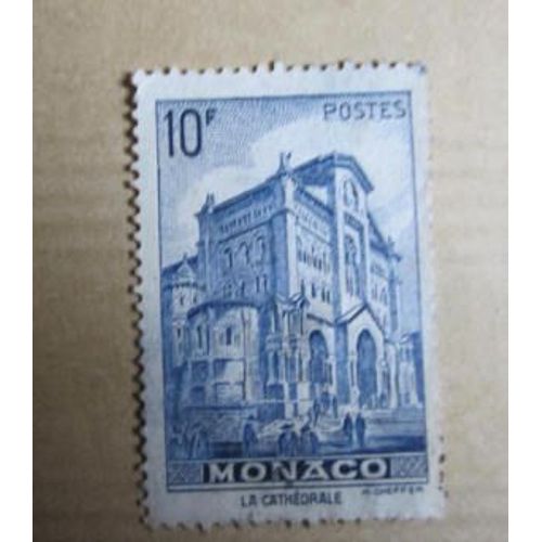 Timbre Monaco : 10 F, La Cathédrale