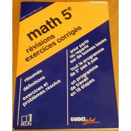 Math 5e, Révisions, Exercices Corrigés