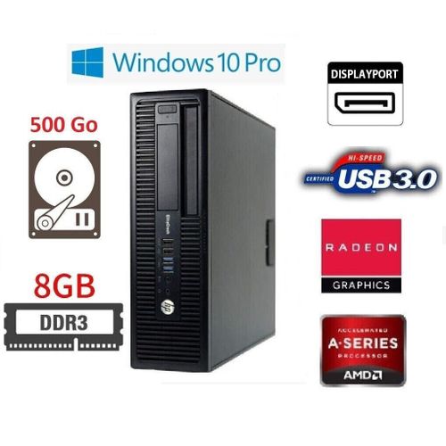 HP ELITEDESK 705 G1 SFF AMD A4 PRO-7300B - 3.8 Ghz - Ram 8 Go - HDD 500 Go