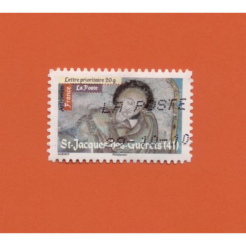 Timbre Oblitéré Used Stamp Selo Carimbado Art Roman St-Jacques-Des-Guérêts 41 France 2010
