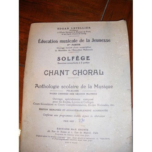 Solfège Et Chant Choral. 2ème Partie