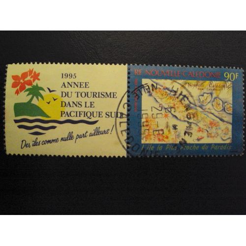 Nouvelle Caledonnie...2 Timbres..Année Du Tourisme Dans Le Pacifique Sud & L' Ile La Plus Proche Du Paradis..Oblitéré.