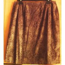 Jupe Marron Imprimé Façon Reptile (Serpent) Taille 40 3 Suisses