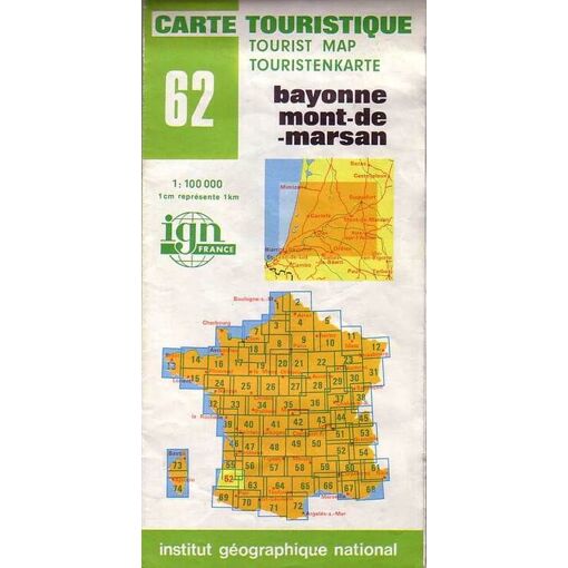 Carte Touristique N 62 Carte Touristique Bayonne Mont De Marsan Rakuten