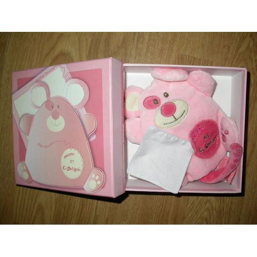 Doudou Et Compagnie & Cie Doudou Monster Douceur Souris Mouse Maus Mouchoir Rose