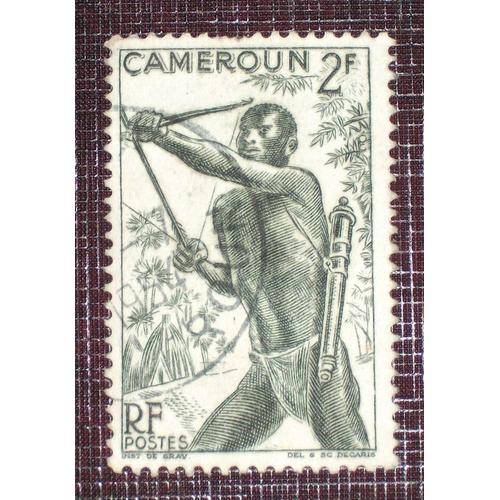 Anciennes Colonies Françaises - Cameroun N° 285 Oblitéré De 1946 - 2f Gris-Vert « Tireur À L'arc »