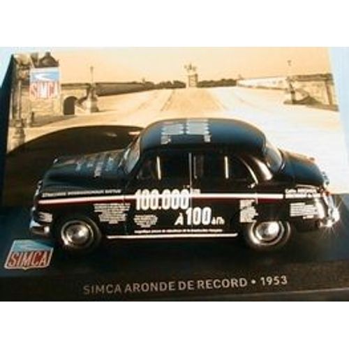 Simca Aronde Des Records De 1953 Ixo Altaya 1/43 Noire-Ixo