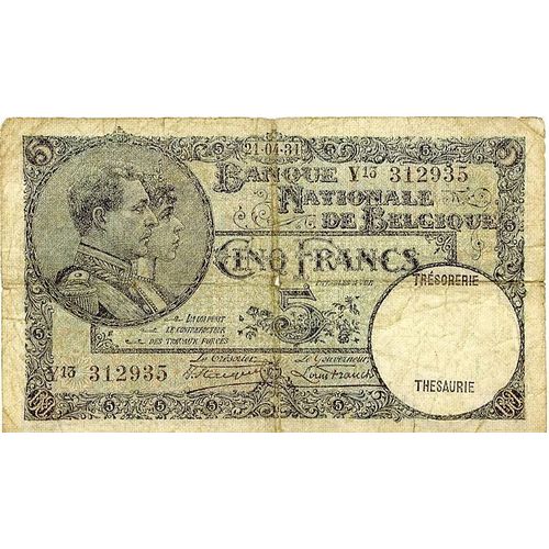 Belgique 5 Francs 1931