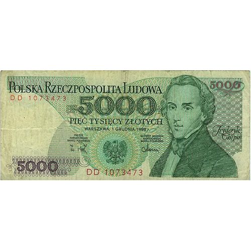 Pologne 5000 Zlotych 1988