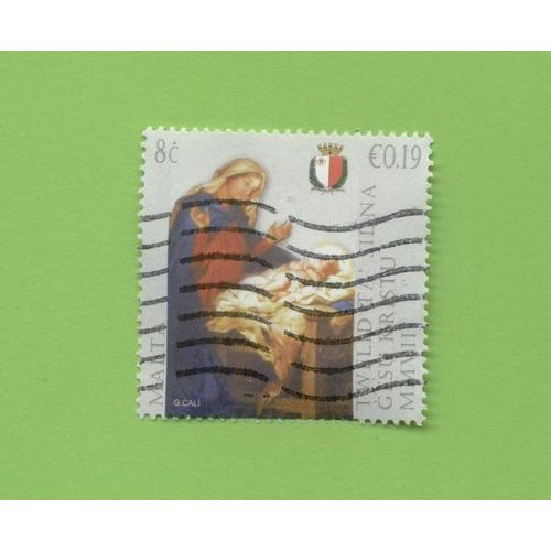 Timbre Oblitéré Used Stamp Selo Carimbado Malta 8c 0.19 Euro Twelid Ta' Sidna Gesu Kristu Mmvii Malte 2007