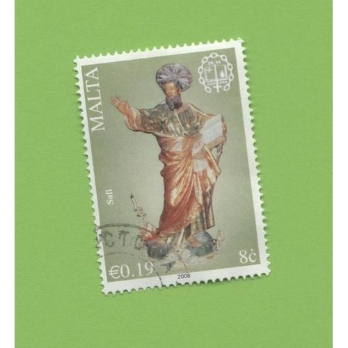 Timbre Oblitéré Used Stamp Selo Carimbado Safi Malta 8c 0,19 Euro Euro Malte 2008