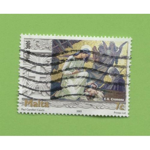 Timbre Oblitéré Used Stamp Selo Carimbado E.V. Cremona Milied 7c Euro Malte 2005