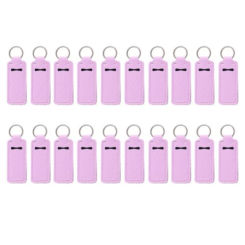 Créatif Porte-Clés Néoprène Chapstick Holders Lipstick Cases Cover Hand Bottle Cover Key Chain(Rose)