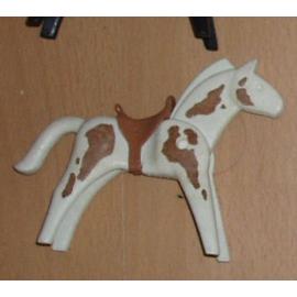 Jouet miniature de la marque PLAYMOBIL, un cheval marron clair de 1974