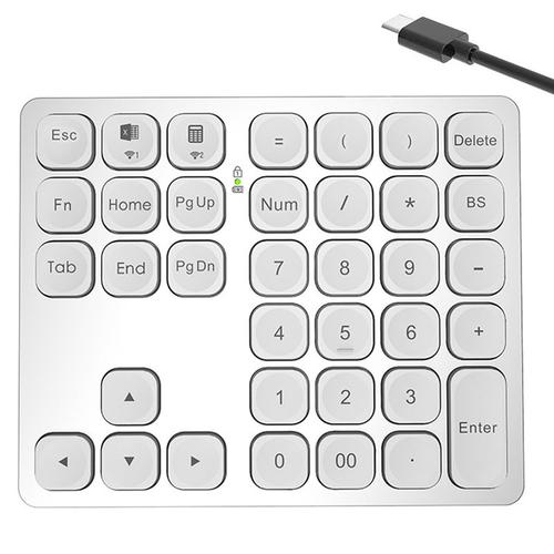 Mini Clavier Sans Fil Bluetooth TéLéPhone Tablette Clavier Clavier Bluetooth Souris pour Android Blanc