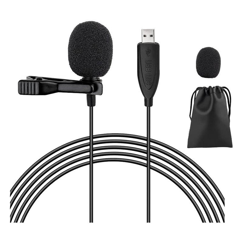 Microphone Lavalier Usb 6,6 Pieds Microphone Pc Condensateur...