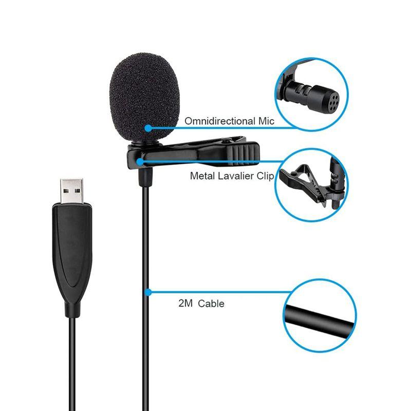 Microphone Lavalier Usb 6,6 Pieds Microphone Pc Condensateur... - 4