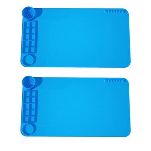 Paquet De 2 Tampons De Peinture En Silicone Pour Graffitis, Traçage Transparent, Livre De Coloriage, Tampon D'artisanat, Palette De Couleurs (Bleu)