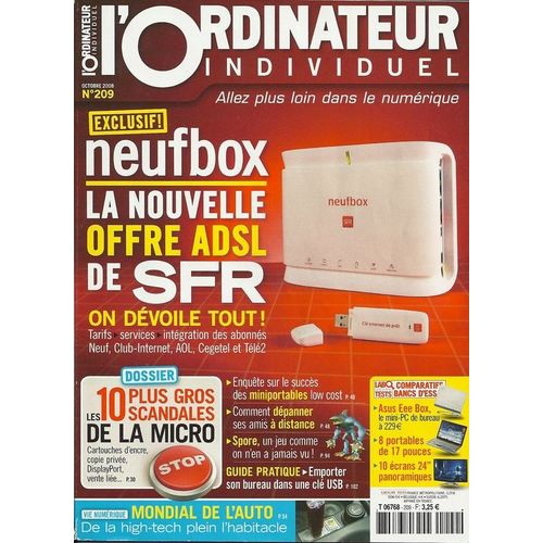 L'ordinateur Individuel  N° 209 : Neufbox La Nouvelle Offre Adsl De Sfr