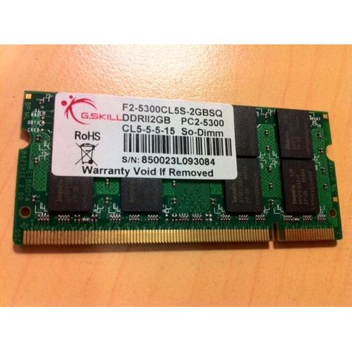 G.Skill DDR2 Series F2-5300CL5S-2GBSQ - DDR2 - 2 Go - SO DIMM 200 broches - 667 MHz / PC2-5300 - CL5 - 1.8 V - mémoire sans tampon - non ECC