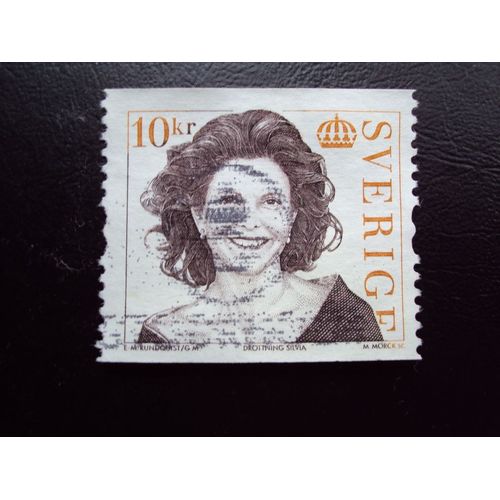 Suède...10kr. Sverige...Drottning Silvia. Oblitéré.
