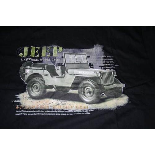 Tee Shirt Manche Courte 100% Coton Taille L.  Representant La Jeep Willys Army  (Ecriture En Anglais) Jeep Universal Model Cj-3b