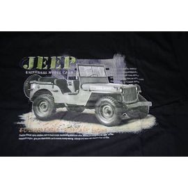 Tee Shirt Manche Courte 100% Coton Taille L.  Representant La Jeep Willys Army  (Ecriture En Anglais) Jeep Universal Model Cj-3b