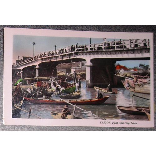 Carte Postale Écrite En 1954.Saigon Pont Câu Ong Lânh