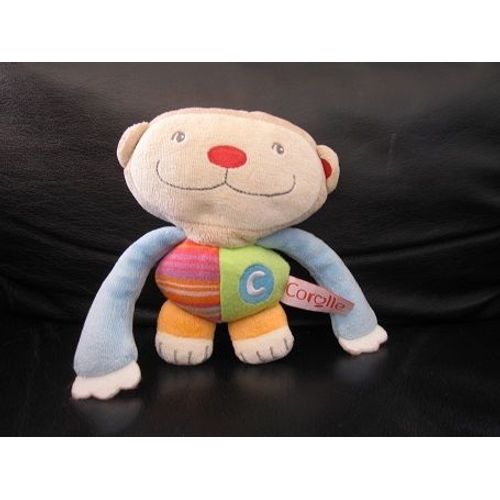 Pleuche Singe Hochet Corolle Milticolore Grands Bras 15cm