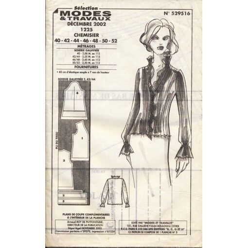 Patron De Couture Modes Et Travaux N°2888 - Jupe Et Chemisier Tailles 40, 44, 48 - Non Découpé