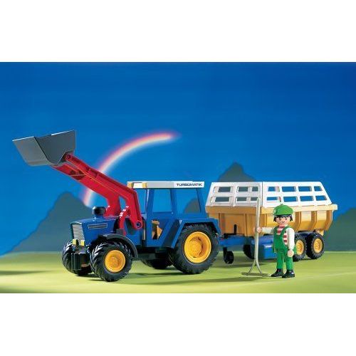 Playmobil Ferme 3073 - Le Tracteur Et Sa Remorque
