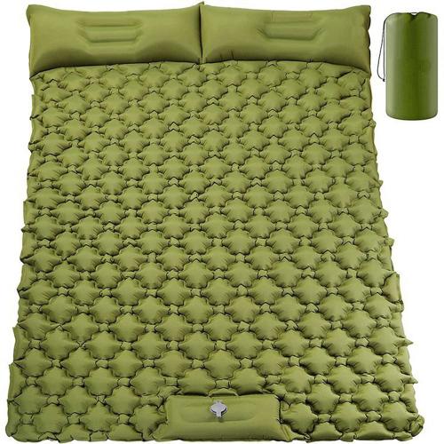 De Couchage De Camping Double Ultra-Léger, Tapis De Camping Gonflable Avec Presse-Pieds Avec Oreiller Pour Le Camping En Voyage