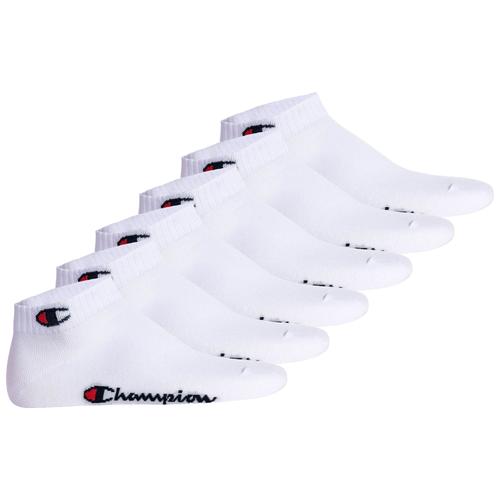 Champion Chaussettes Unisexes, Lot De 6 - Quarter Socks, Basic, Logo Noir/Blanc/Gris Eu 43-46