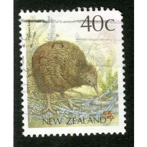 Timbre Oblitéré New Zealand, Brown Kiwi, 40 C