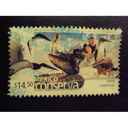 Mexique...14.50 Mexico Conserva..Aves Costera.. Protection Des Oiseaux. Oblitéré