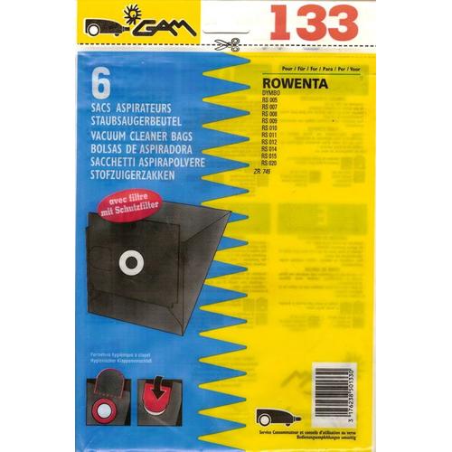 6 Sacs aspirateurs Rowenta Dymbo RS 005 à RS 020 ZR745 code 133