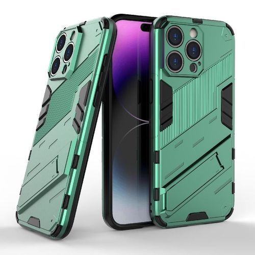 Étui Pour Iphone 15 Pro Max Couverture Protectrice Kickstand Militaire Robuste - Vert
