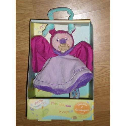 Doudou Plat Framboiselle La Coccinelle Jardin Merveilleux Violet Parme & Cie  Ladybird