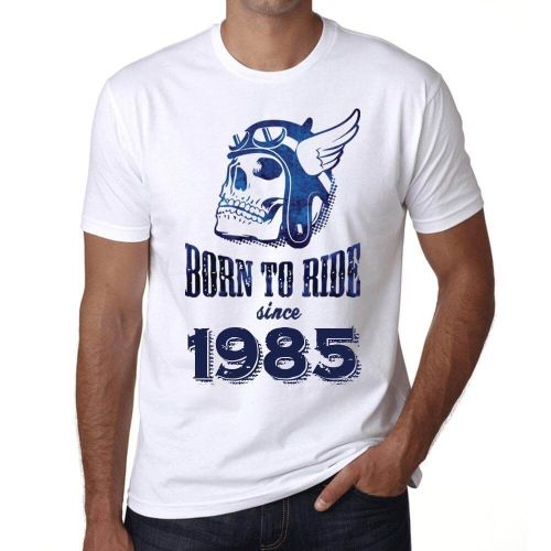 Homme Tee-Shirt Né Pour Rouler Depuis 1985 - Born To Ride Since 1985 - 39 Ans T-Shirt Graphique Idée Cadeau 39e Anniversaire Vintage Année 1985 Nouveauté