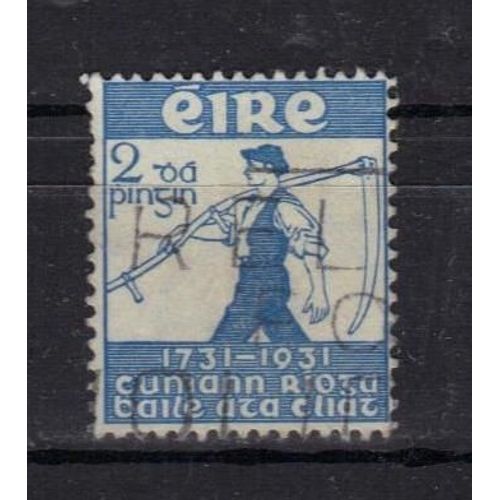Irlande 1931 : Bicentenaire De La Société Royale De Dublin : Moissonneur - Timbre Oblitéré