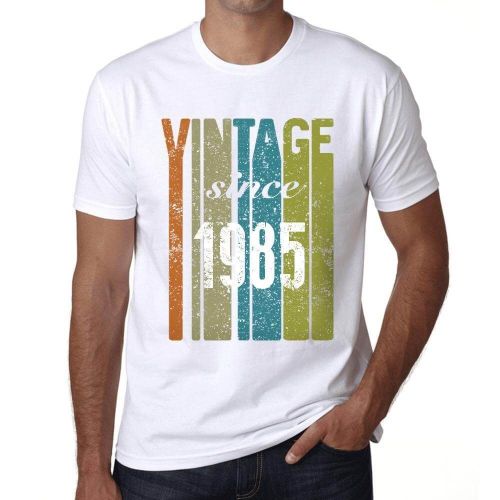 Homme Tee-Shirt Vintage Depuis 1985 - Vintage Since 1985 - 39 Ans T-Shirt Graphique Idée Cadeau 39e Anniversaire Vintage Année 1985 Nouveauté