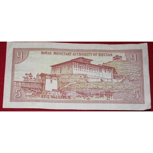 Billet Bhutanais De 5 Ngultrum