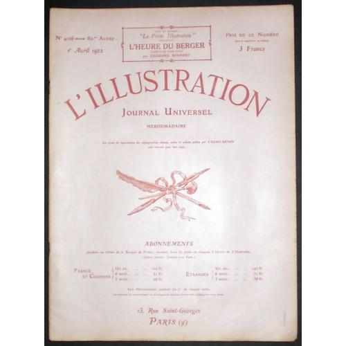 L'illustration & Sa Petite Illustration 01-04-1922  N° 4126 : Petite Illustration N°91 (Roman-Théatre)